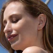 Gold Thick Huggie Hoop Earrings