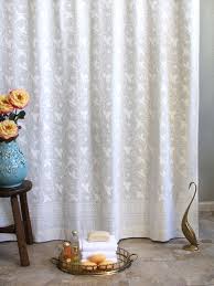 Ivy Lace White On White Vintage Country Cottage Shower Curtain Cottage Showers Lace Shower Curtains Country Shower Curtain