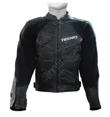 teknic mercury black leather motorcycle riding jacket