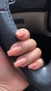 Acrylic Peach Coffin Nails Peach Acrylic Nails Peach Nails Short Acrylic Nails