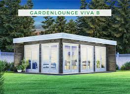 Gardenlounge Viva B In 2020 Flachdach Flachdach Gartenhaus Blockhaus