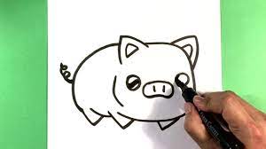 We can say that this is the easiest step, because here you just need to draw the line of the panda and draw the paws. How To Draw A Pig For Beginners Cute Animals To Draw For Fun Step By Step Youtube