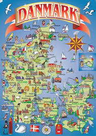 This abstract dotted map of the denmark is accurately prepared using the overlaid vector map of the denmark with highly detailed information. Denmark Map Postcard Denemarken Noorwegen Legoland