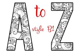 Kleurplaten van de letters van het alfabet. Coloring Mandala Letter A