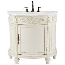 Combo 36 matte white floor vanity set with polymarble top, linen cabinet and medicine cabinet bianca collection. Home Decorators Collection Chelsea 26 In W Bath Vanity In Antique White With Marble Vanity Top In White 12102 Vs26j Aw The Home Depot