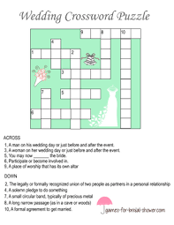 Free Printable Wedding Crossword Puzzle Wedding Crossword Puzzle Wedding Puzzle Free Wedding Printables