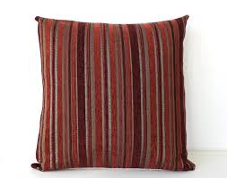 Striped Pillow Rust Red And Gold Pillow In Velvet Stripes Etsy Gold Pillows Stripe Pillow Pillows