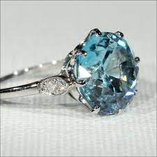 Vintage Blue Zircon And Diamond Ring In Platinum C 1925 Vintage Wedding Jewelry Jewelry Beautiful Jewelry