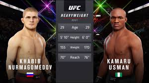 Way to represent my brother @ottmanazaitar #africanpower. Ufc Khabib Nurmagomedov Vs Kamaru Usman Ufc Undefeated Fighter S Match Youtube