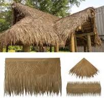 Fire Retardant Waterproof Artificial Synthetic Thatch Gazebo Palm Leaf  Roofing