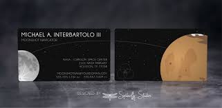 Custom business cards should accurately demonstrate your brand in a small space. Moonshot Nasa Business Cards Spiderfly Studios
