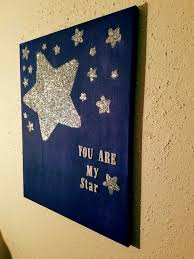 You Are My Star Canvas Quote With Silver Glitter Glitter Canvas Small Canvas Art Canvas Quotes