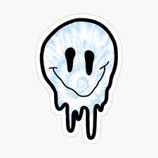 Blue Tye Dye Drippy Smiley Face Sticker By Zarapatel In 2021 Face Stickers Cute Laptop Stickers Print Stickers