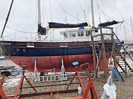 Motor sailer fisher 37 yacht sailing at plymouth, uk. Fisher 37 Motorsailer Boat Cheap Boats