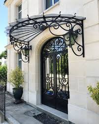 Ferronnerie Sur Instagram Installation De Cette Marquise En Fer Plein Forge A La Main Et De Son Garde Co House Front Porch House Exterior House Front