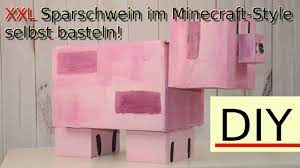 Weitere ideen zu bastelvorlagen minecraft und basteln. Xxl Sparschwein Im Minecraft Style Basteln Upcycling Mit Pappkartons Diy In Deutsch 2019 Youtube