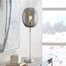 Kathy Ireland Futura Brushed Nickel Uplight Table Lamp 60m52 Lamps Plus Table Lamp Contemporary Table Lamps Lamps Living Room