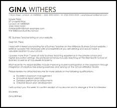 Business Teacher Cover Letter Sample Cover Letter Templates Examples
