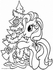 Christmas Tree Coloring Pages Horse Coloring Pages Christmas Tree Coloring Page My Little Pony Coloring