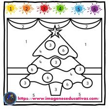 Arbol De Navidad Para Colorear Con Numeros