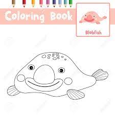 Show your kids a fun way to learn the abcs with alphabet printables they can color. Coloring Page Of Happy Pink Blobfish Animals For Preschool Kids Activity Educational Worksheet Vector Illustration Royalty Free Cliparts Vectors And Stock Illustration Image 86380142