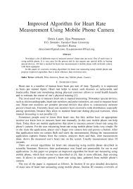 It is also useful for. Improved Algorithm For Heart Rate Measurement Using Fruct