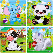 Jigsaw puzzles for 6 year olds and above. 4 Wooden Jigsaw Puzzles Set For Kids Age 2 6 Year Old 30 Piece Colorful Wooden Toys Hobbies Contemporary Puzzles