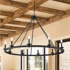 Filament Design 10 Light Matte Black Chandelier Cli Sh278693 The Home Depot In 2021 Chandelier In Living Room House Lighting Fixtures Family Room Chandelier