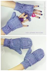 Make sure that the thumbs are on the same side ( in the picture both of the thumbs are on the left) this is important! Diy Fabric Convertible Fingerless Mittens Free Sewing Patterns Fabric Art Diy
