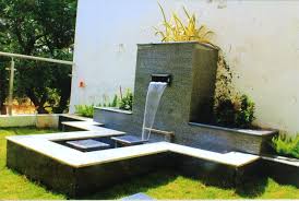Garden Water Fountains Green Covers Landscape