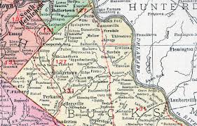 Where is bucks county, pennsylvania on the map? Bucks County Pennsylvania 1911 Map By Rand Mcnally Doylestown Bristol Pa