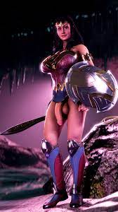 1futa 3d abs balls balls under clothes big breasts blackjr  bottomless skirt breasts cleavage dc flaccid futa only futanari injustice 2  intersex large breasts muscles muscular muscular futanari penis