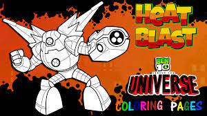 Ben 10 Versus The Universe Omni Naut Heatblast Coloring Page Cartoon Network Art Cartoon Network Fanart Art Day