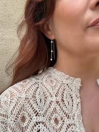 Pearl Threader Earrings, 14K Gold Filled Chain Earrings, Long Chain  Earrings, Bridal Earrings, Dainty Wedding Jewelry, Gifts for Her