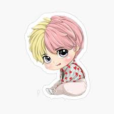 Bts V Chibi Sticker Art Board Print By Letsgetsticky Redbubble