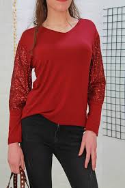 Brk Plus Kollari Payet Islemeli V Yaka Bluz Bordo Bu Urun Sadece 44 90 Tl Ustelik 50 Tl Ve Uzeri Kargo Bedava Ayrica 16 00 A Olan Tum Sip 2020 V Yaka Moda Payet