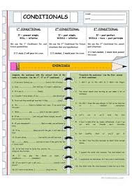 First Second And Third Conditionals English Esl Worksheets English Lessons English Grammar Worksheets Learn English