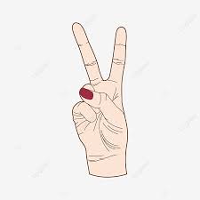 A hand gesture of peace, made with the middle finger and index finger. Peace Sign Hand Gesture Design Peace Sign Hand Png And Vector With Transparent Background For Free Download