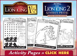 The circle of life continues for simba, now fully grown and in his rightful place as the king of pride rock. The Lion King 1 5 2 Download Activity Pages The Review Wire