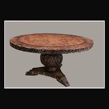 Deeply rooted in antiquity, the collection features beautifully matched and inlaid cathedral cherry veneers, embellished with classical pilasters, columns, and acanthus leaf carvings. Tuscan Old World Hand Carved Round Dining Table Traditional Houston By Childress Old World Furniture Corp Houzz