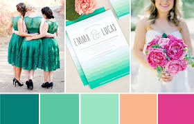 Bursting in seascape hues from seafoam green to cerulean blue, the hydrangea will make a splash in any shoreside ceremony. Personal Favourites Green And Pink Colour Palette Onefabday Com