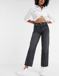 2020 popular 1 trends in women's clothing, men's clothing, mother & kids, sports & entertainment with free straight jeans women and 1. Selected Femme Organic Cotton Straight Leg Jeans In Washed Grey Parfaire