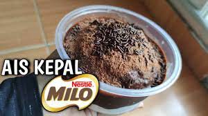 It's shaved ice, topped with a. Ais Kepal Milo Viral 4 Bahan Je Youtube