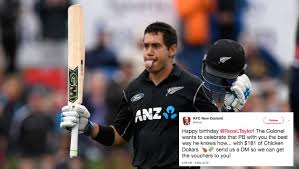 Maybe you would like to learn more about one of these? Ross Taylor S Nz 181 Kfc Gift Voucher And Other Per Piece Rewards Cricket Country