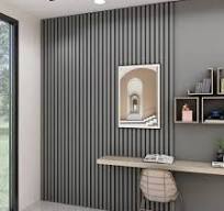 Panneau de décoration murale en gros, panneau de fond en bois et plastique,  panneau mural intérieur en WPC