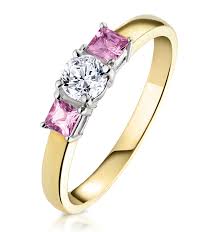 When autocomplete results are available use up and down arrows to review and enter to select. 18k Gold Diamond Pink Sapphire Ring 0 25ct