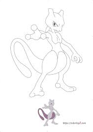 pokemon mewtwo coloring page