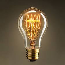 Incandescent bulbs are the original form of electric lighting and have been in use for over 100 years. Vintage E26 Ball Typed Edison Style 40 Watt Retro Incandescent Light Bulb 110v