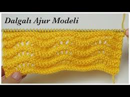 Cok Kolay Ve Sik Orgu Modeli Dalgali Ajur Orgu Modelleri Figen Ararat Youtube Pattern Knitting Hat Pattern