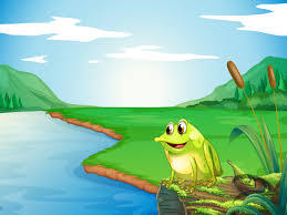 A frog at the riverbank 525250 Vector Art at Vecteezy